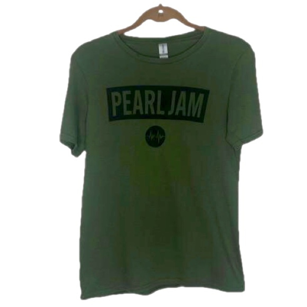 Pearl Jam Short Sleeve T-shirt Army Green S Double Graphic Band Tee 2022 - Picture 1 of 9